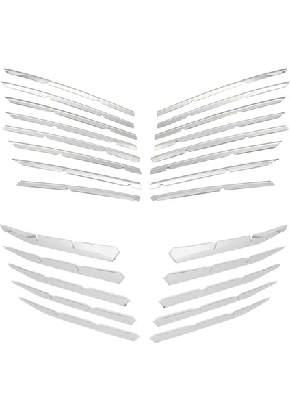 Peugeot 3008 Gt 2016-2020 5008 Gt 2017-2020 Paslanmaz Çelik Araç Ön Tampon Üst + Alt Izgara Trim (Yurt Dışından)