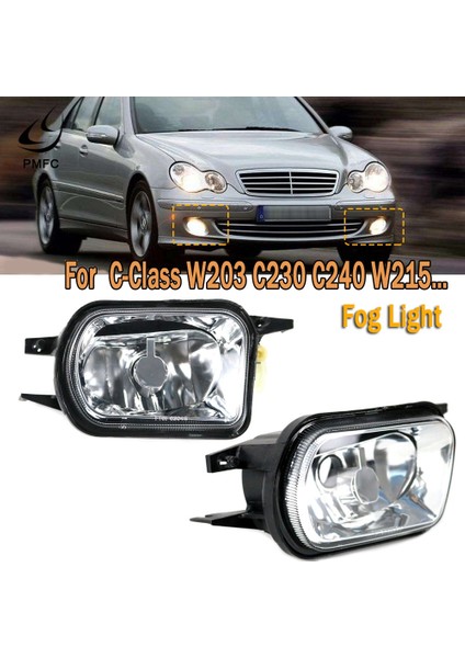 1paır Ön Tampon Sis Lambası Lambası Mercedes-Benz Için Işık W203 C320 &amp; SLK230 2001-2004 2158200556 2158200656 (Yurt Dışından) fiyatları
