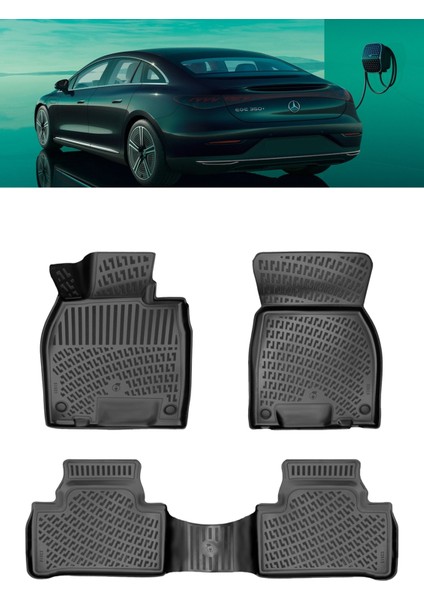 Mercedes Eqe 2022 ve Sonrası 3D Havuzlu Paspas Siyah