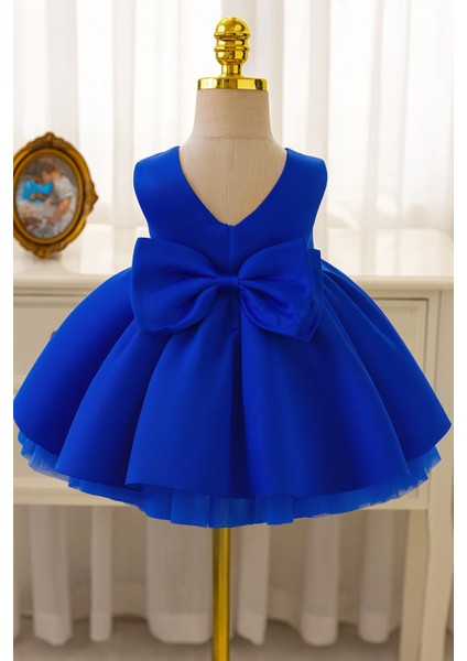 Kız Bebek Seda Model Saks Mavi Doğum Günü Elbise fiyatları