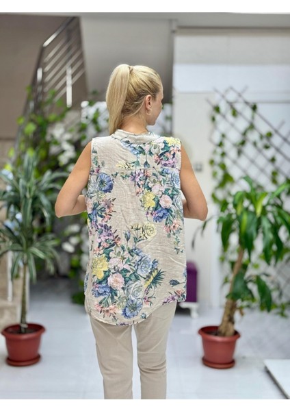 LS8819D Kolsuz Pamukketen Cepli Italyan Bluz Bej fırsatları