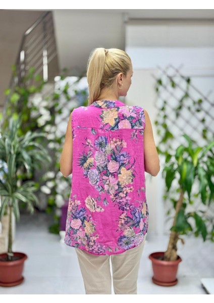 LS8819D Kolsuz Pamukketen Cepli Italyan Bluz Pembe modelleri