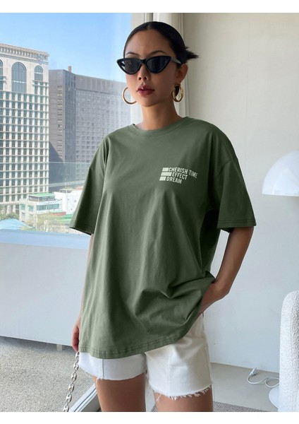 -Kadin Siyah California Baskılı T-Shirt Ünisex