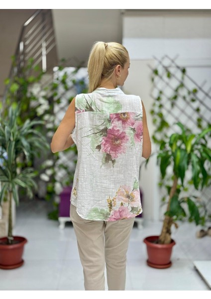 LS8819A Kolsuz Pamukketen Cepli Italyan Bluz Beyaz modelleri