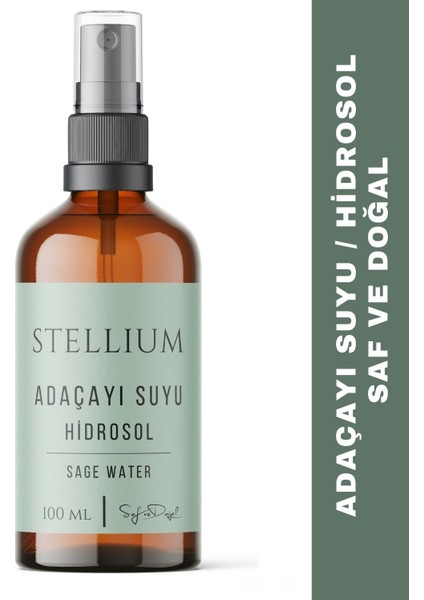 Adaçayı Suyu %100 Doğal Hidrosol – Cilt ve Saç Bakımı, Ferahlatıcı Tonik, 100 M