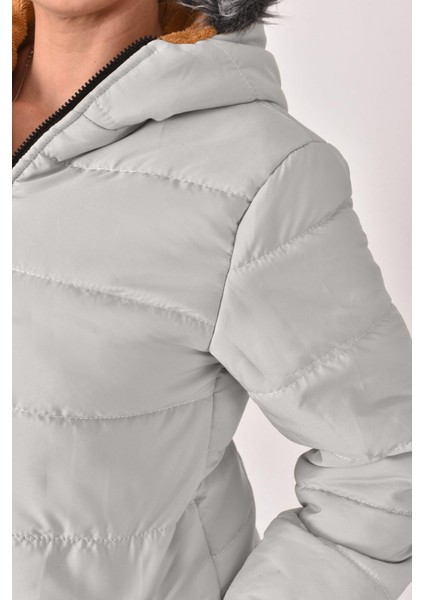 Kız Çocuk Kışlık Mont Kürk Kapüşonlu Uzun Mont (Basen Diz Arası BOY)-MNT-0010 indirimleri