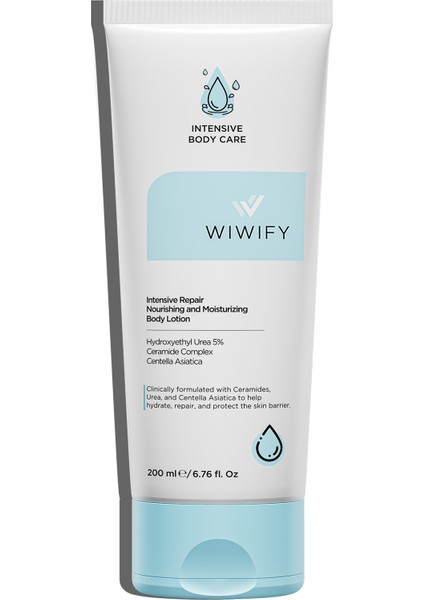 Wıwıfy Yoğun Nemlendirici ve Onarıcı Vücut Kremi (Intensive Repair Nourishing And Moisturizing Body Lotion With %5 Urea + Ceramide) 200 ml