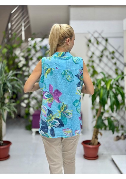 LS8819B Kolsuz Pamukketen Cepli Italyan Bluz Mavi modelleri