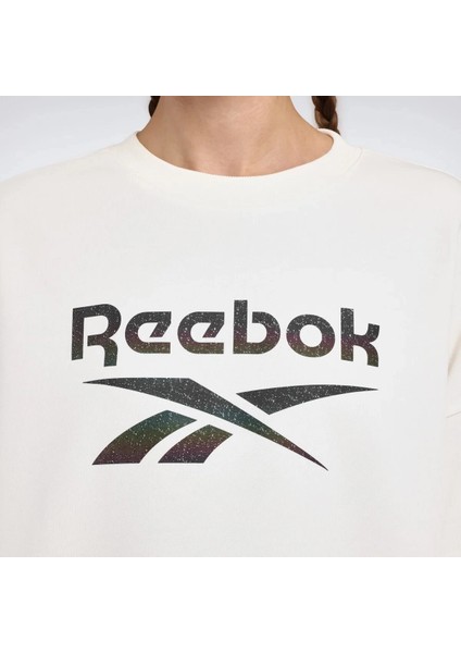 New Id Reg Crew 0 Yaka Kadin Sweat - Ekru