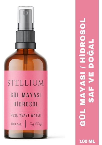 %100 Doğal Gül Mayası Suyu Nemlendirici, Aydınlatıcı ve Gözenek Sıkılaştıcı 100 Ml(Yağı Alınmamış)
