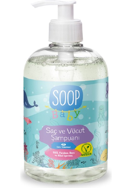 Baby Bebek Saç Ve Vücut Şampuanı 500 ml | Vegan Ve Hipoalerjenik Pudra Kokulu | Göz Yakmaz | SLES Paraben Boya Alkol İçermez