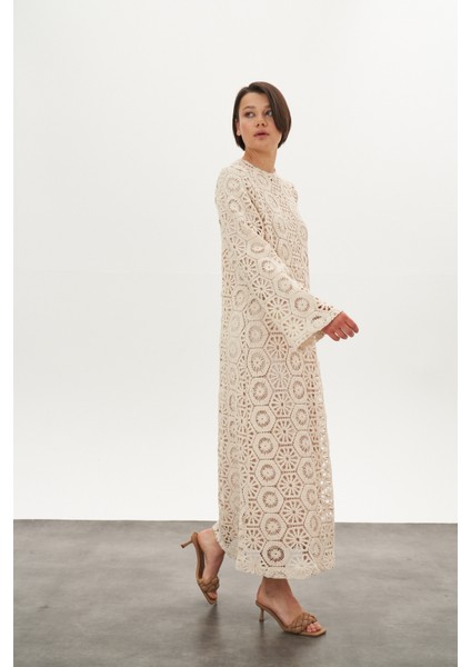 Dantel Elbise Bej