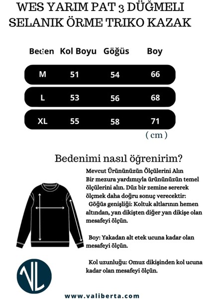 Wes Selanik Örgü 3 Düğmeli Yarım Pat Rahat Kalıp Erkek Triko Kazak - Ekru