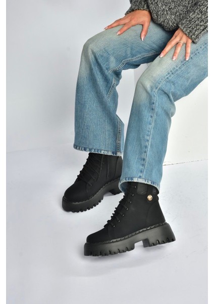 R973970101 Siyah Nubuk Kalın Tabanlı Kadın Postal Bot fiyatları