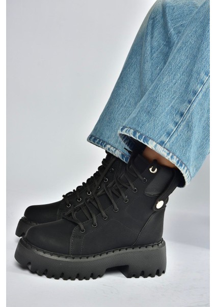 R973970101 Siyah Nubuk Kalın Tabanlı Kadın Postal Bot indirimleri