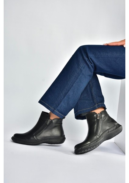 V398577603 Siyah Hakiki Deri Kadın Bot fırsatları