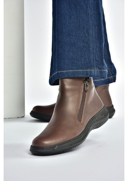 V398577603 Kahverengi Hakiki Deri Kadın Bot modelleri