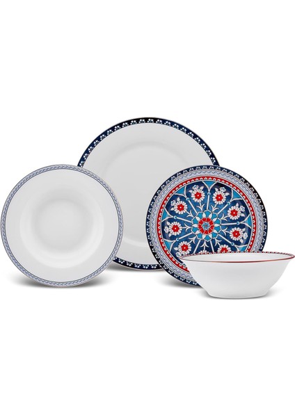 Ancıent 24 Parça 6 Kişilik Porselen Yemek Takımı