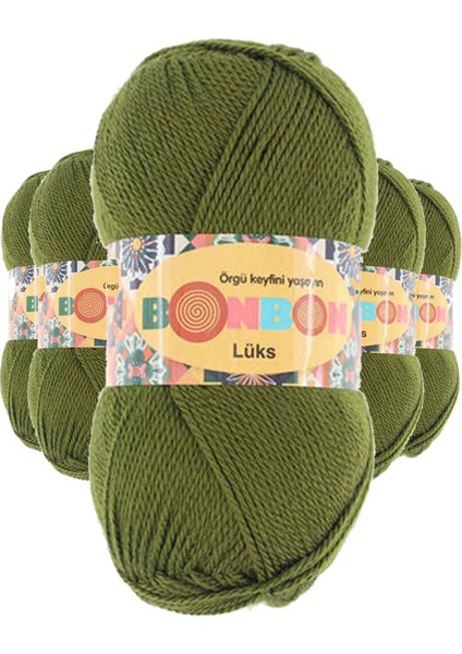 5 Adet Lüks Patik Ipi Yünü Haki 98686