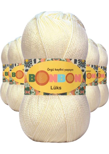 5 Adet Lüks Patik Ipi Yünü Krem 98272