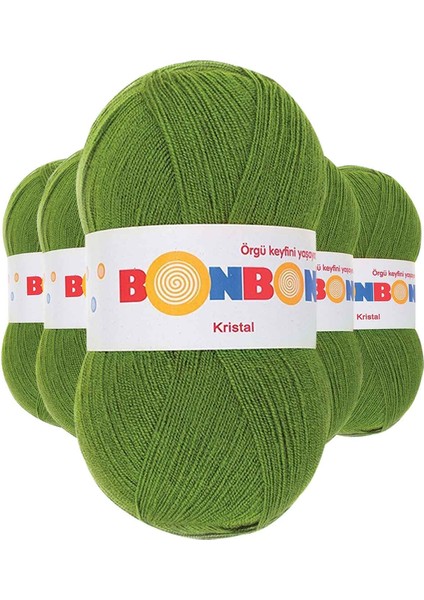 5 Adet Kristal El Örgü Lif Ipi Çam Yeşili 98235