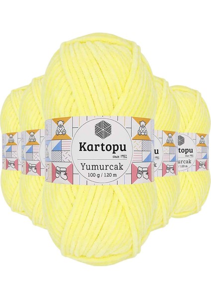 5 Adet Yumurcak Kadife El Örgü Ipi Sarı K333