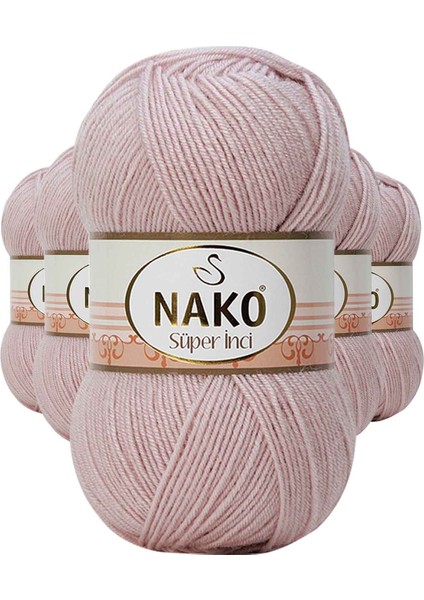 5 Adet Süper Inci El Örgü Ipi 100 gr Gül Goncası 318