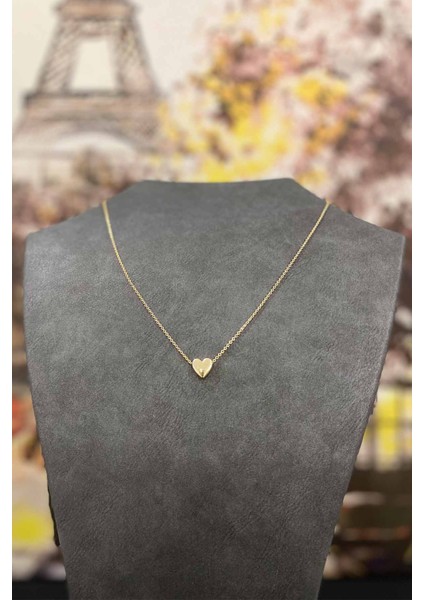 Altın Kaplama Minimal Kalp Tasarım Ince Zincirli Kolye 40 cm fiyatları