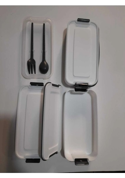 3 Katlı Beslenme Kabı Çatal Kaşık Içerisinde modelleri