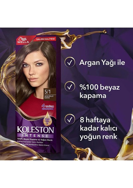 Koleston Intense Saç Boyası 5/1 Ekstra Küllü Kahve - Salon Kalitesi