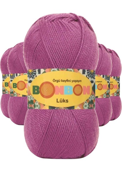 5 Adet Lüks Patik Ipi Yünü Mor 98402