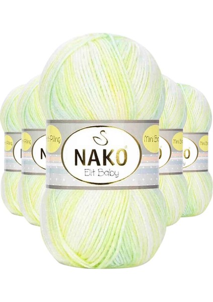 5 Adet Mini Batik Bebe El Örgü Ipi Sarı Yeşil 32424