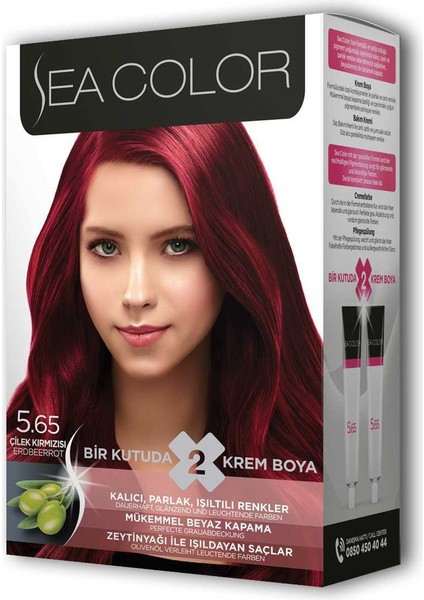 2x2 Tüp Krem Saç Boyası Seti Çilek Kırmızısı No:5.65 modelleri