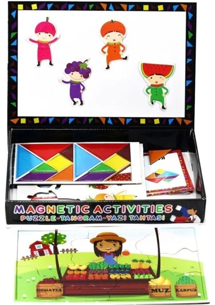Laço Manyetik Aktiviteler Tangram Puzzle Yazı Tahtası LC7163