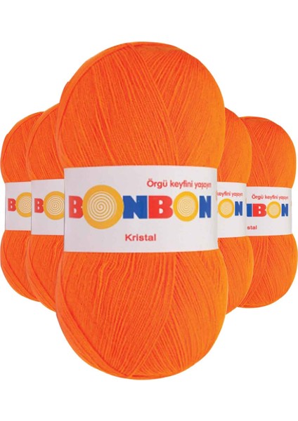 5 Adet Kristal El Örgü Lif Ipi Turuncu 98215