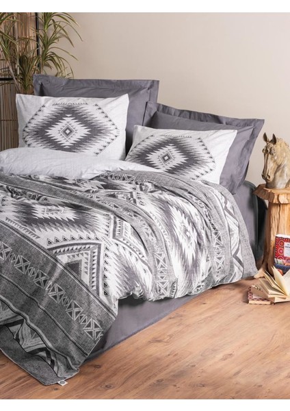 Etnich Nevresim Takımı Çift Kişilik Delos Antrasit indirimleri