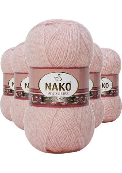 5 Adet Angora Lüks El Örgü Ipi Powder 21356