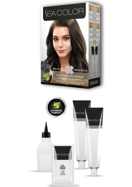 2 Tüp Krem Saç Boyası Seti Yoğun Koyu Küllü Kumral No:6.11 fiyatları