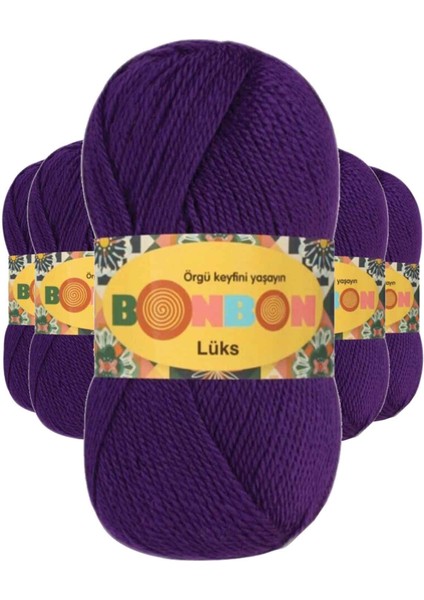 5 Adet Lüks Patik Ipi Yünü Mor 98290