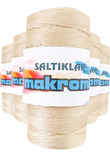 5 Adet Polyester Makrome Ipi 230 Açık Bej 100 gr