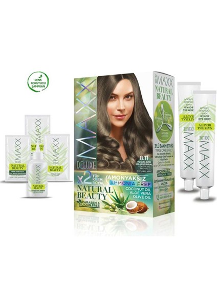 2 Paket Natural Beauty Amonyaksız Saç Boyası 8.11 Yoğun Açık Küllü Kumral fiyatları