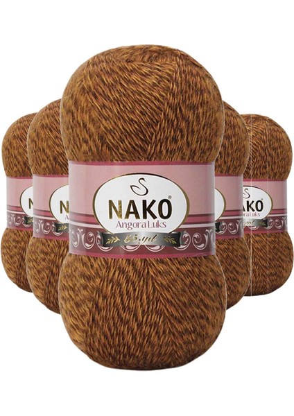 5 Adet Angora Lüks El Örgü Ipi Hardal Muline 21361