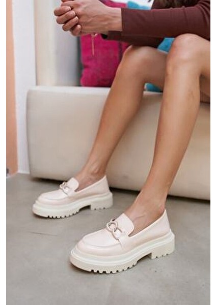 Anabel Kadin Bej Oxford Ayakkabı