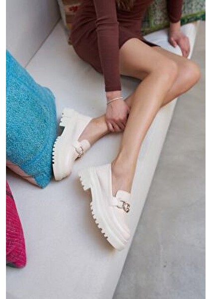 Anabel Kadin Bej Oxford Ayakkabı