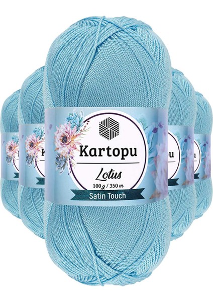 5 Adet Lotus Bikini Büstiyer Bluz Örgü Ipi K537 Bebe Mavi