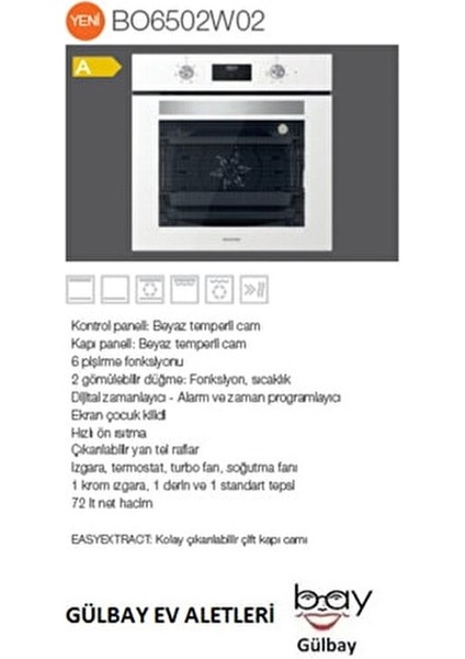 3'lü Beyaz Cam Ankastre Set (3490 Oslo 60 BEYAZ+CS5335W01+BO6502W02) fırsatları