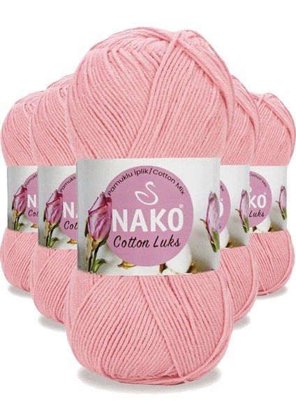 5 Adet Cotton Lüks Yelek Tunik Kazak Bluz Hırka Ipi Yünü Açık Pembe 97548