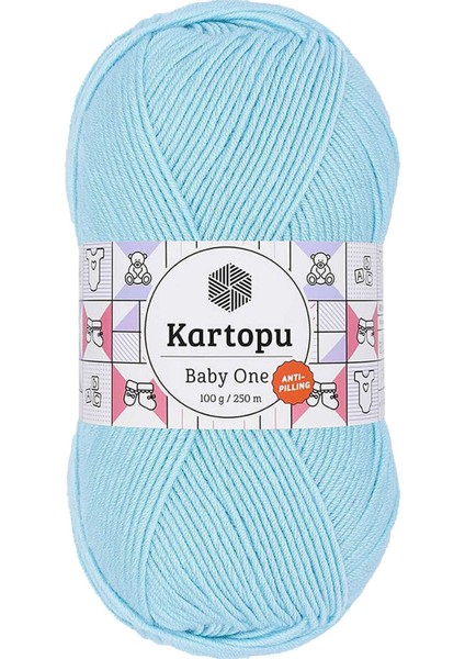 1 Adet Baby One Tüylenmeyen El Örgü Ipi Yünü Gök Mavi K502