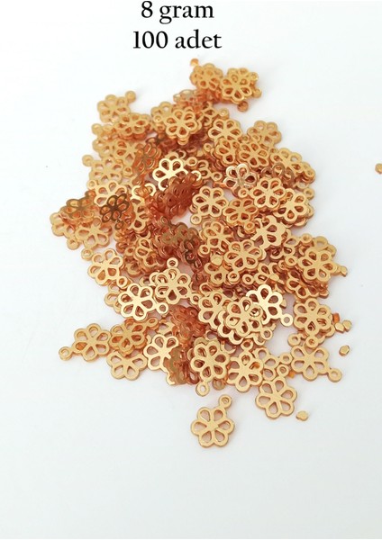 Oya Abiye Bileklik Kolye Pleksi Metalik Plastik Pul Altın Renk 8 Gram 100 Adet - BNC479