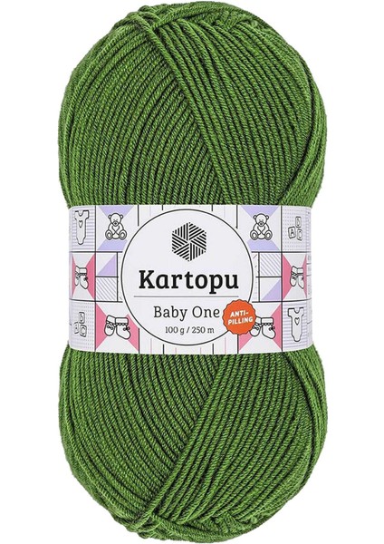1 Adet Baby One Tüylenmeyen El Örgü Ipi Yünü Yeşil K1391